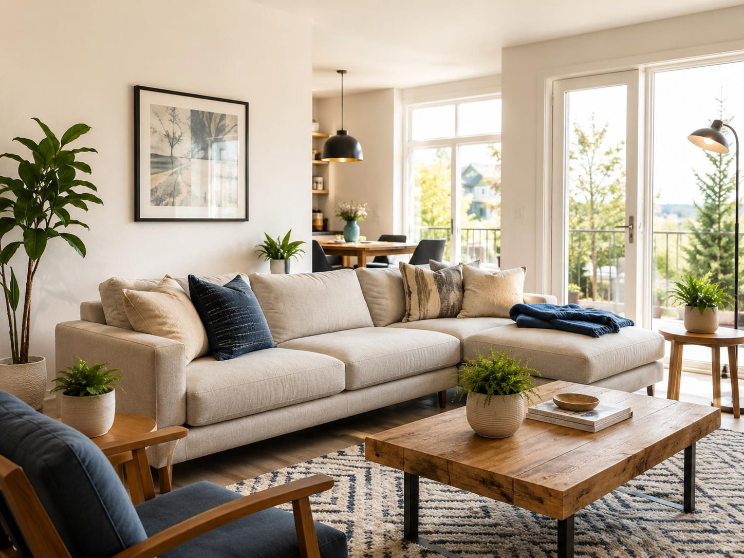 Bright, welcoming living room in a new home